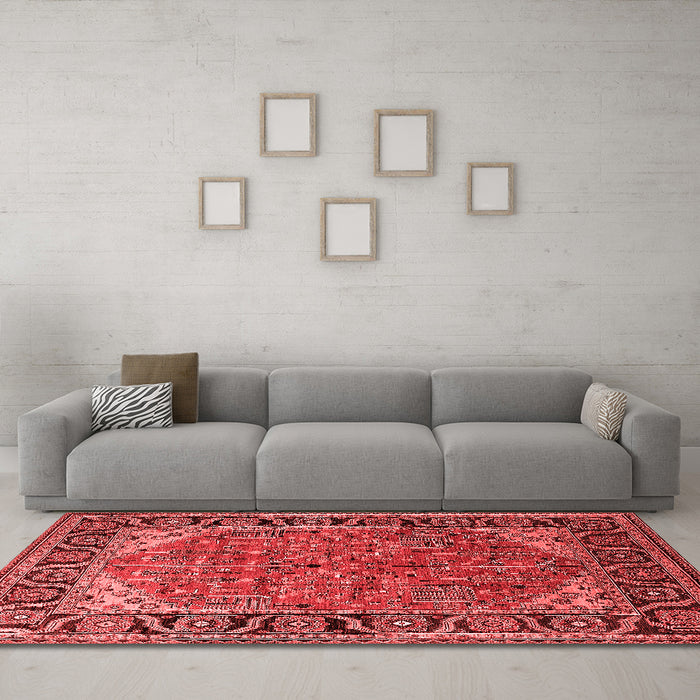 Industrial Red Washable Rugs