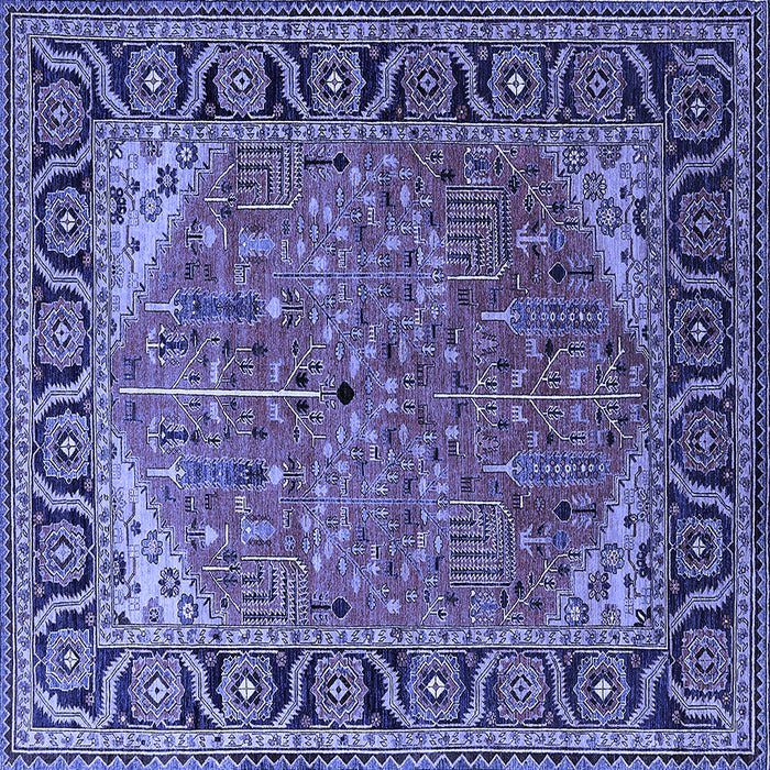 Square Oriental Blue Industrial Rug, urb2330blu