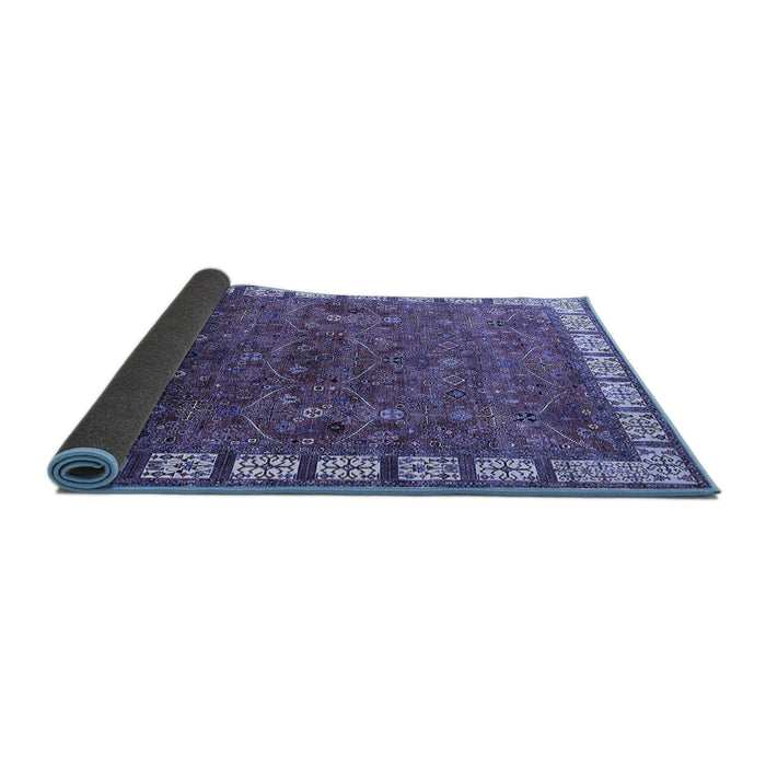 Sideview of Oriental Blue Industrial Rug, urb2331blu