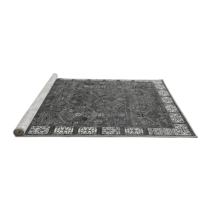 Sideview of Machine Washable Oriental Gray Industrial Rug, wshurb2331gry