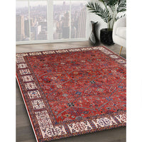 Mid-Century Modern Red Oriental Rug, urb2331