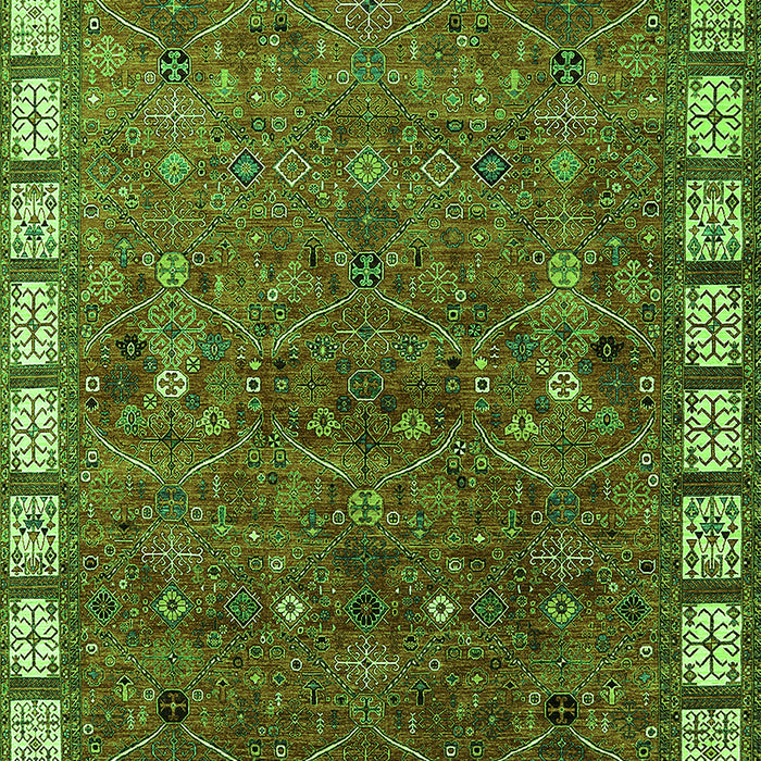 Machine Washable Oriental Green Industrial Area Rugs, wshurb2331grn