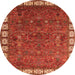 Round Oriental Orange Industrial Rug, urb2331org