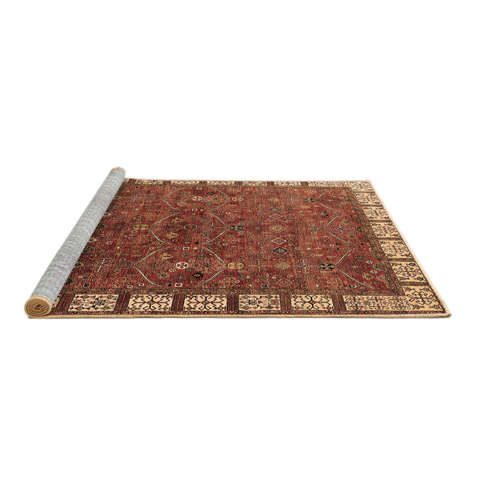 Sideview of Machine Washable Oriental Brown Industrial Rug, wshurb2331brn