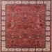 Square Mid-Century Modern Red Oriental Rug, urb2331