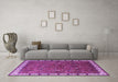 Machine Washable Oriental Purple Industrial Area Rugs in a Living Room, wshurb2331pur