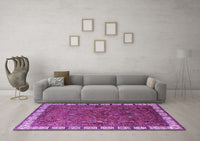 Machine Washable Oriental Purple Industrial Rug, wshurb2331pur