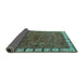 Sideview of Oriental Turquoise Industrial Rug, urb2331turq