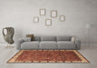 Machine Washable Oriental Brown Industrial Rug in a Living Room,, wshurb2331brn