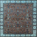 Square Oriental Light Blue Industrial Rug, urb2331lblu