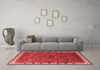 Machine Washable Oriental Red Industrial Rug, wshurb2331red