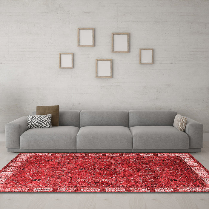 Industrial Red Washable Rugs