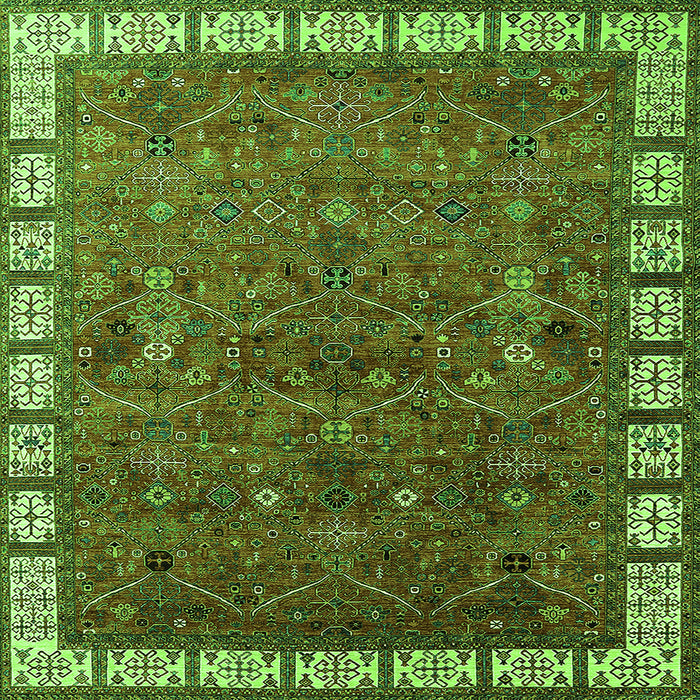 Square Oriental Green Industrial Rug, urb2331grn