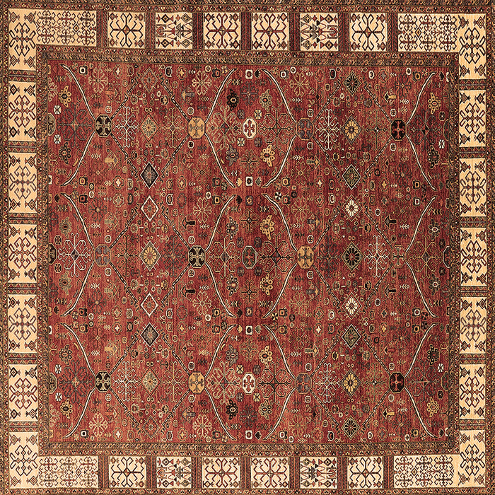 Square Oriental Brown Industrial Rug, urb2331brn