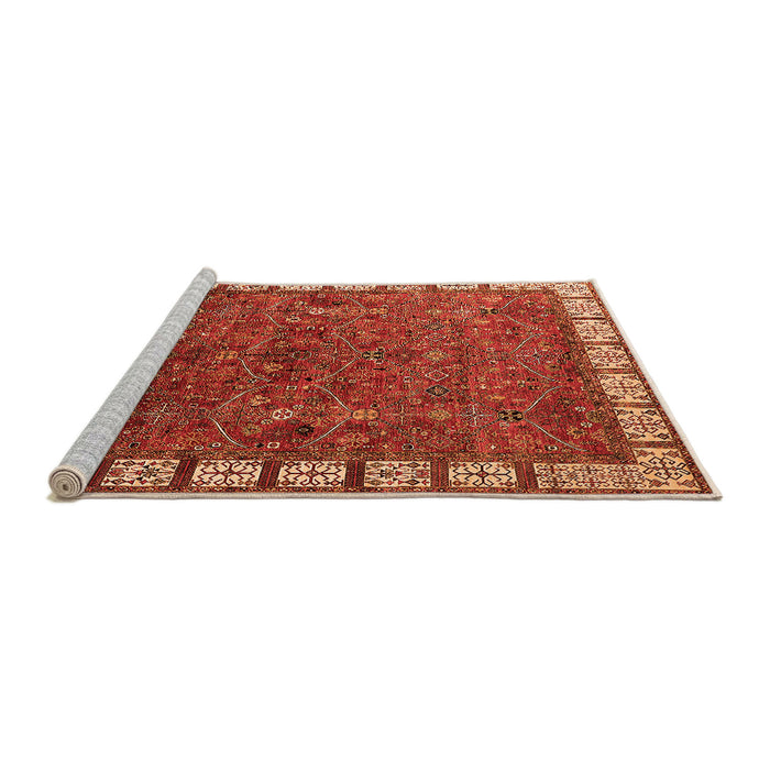 Sideview of Machine Washable Oriental Orange Industrial Area Rugs, wshurb2331org