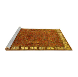 Sideview of Machine Washable Oriental Yellow Industrial Rug, wshurb2331yw