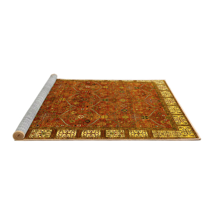 Sideview of Machine Washable Oriental Yellow Industrial Rug, wshurb2331yw