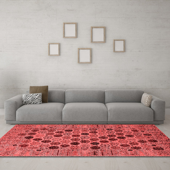 Industrial Red Washable Rugs