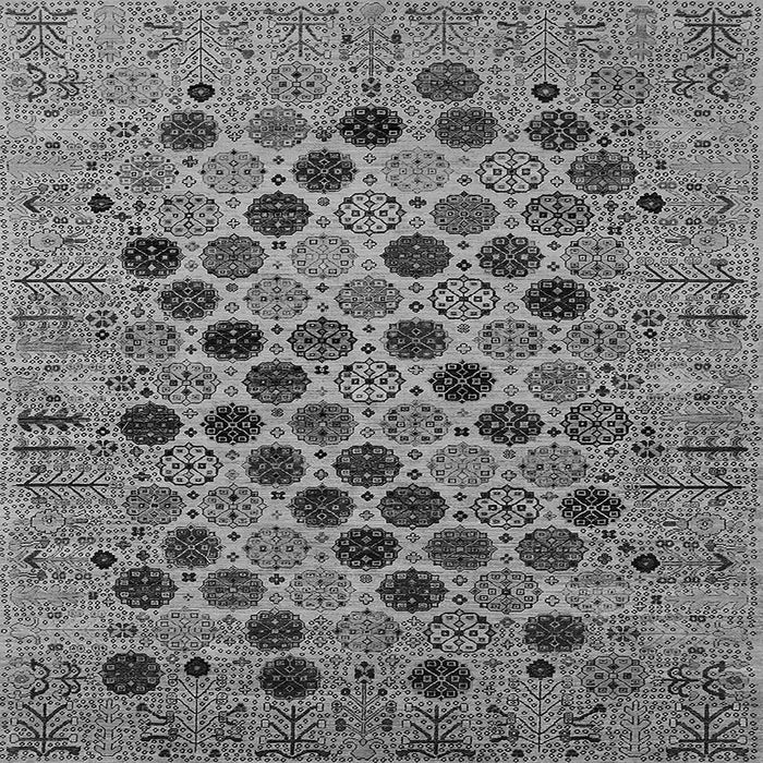 Square Machine Washable Oriental Gray Industrial Rug, wshurb2332gry