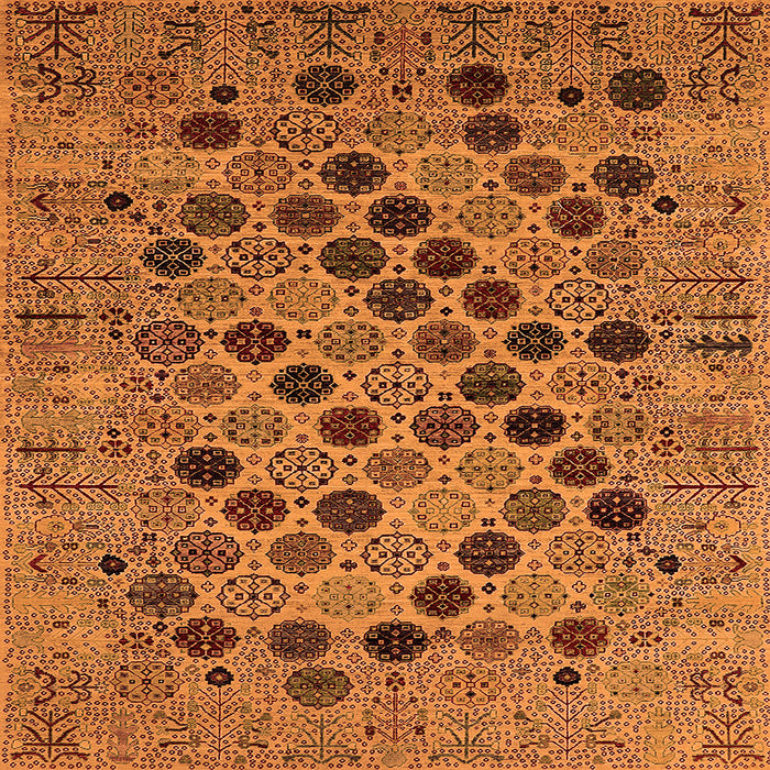 Square Oriental Orange Industrial Rug, urb2332org
