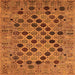 Square Oriental Orange Industrial Rug, urb2332org