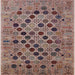 Square Mid-Century Modern Reddish Brown Oriental Rug, urb2332