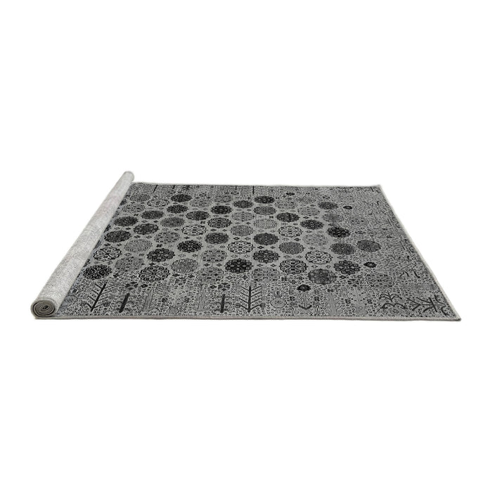 Sideview of Machine Washable Oriental Gray Industrial Rug, wshurb2332gry