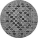 Round Oriental Gray Industrial Rug, urb2332gry