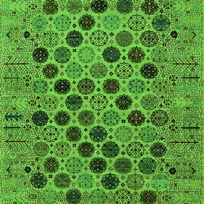 Machine Washable Oriental Green Industrial Area Rugs, wshurb2332grn