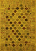 Machine Washable Oriental Yellow Industrial Rug, wshurb2332yw