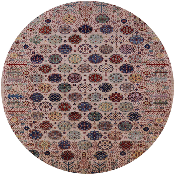 Round Machine Washable Industrial Modern Sepia Brown Rug, wshurb2332