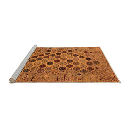 Sideview of Machine Washable Oriental Orange Industrial Area Rugs, wshurb2332org