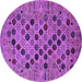 Round Oriental Purple Industrial Rug, urb2332pur