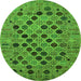 Round Oriental Green Industrial Rug, urb2332grn