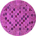 Round Oriental Pink Industrial Rug, urb2332pnk