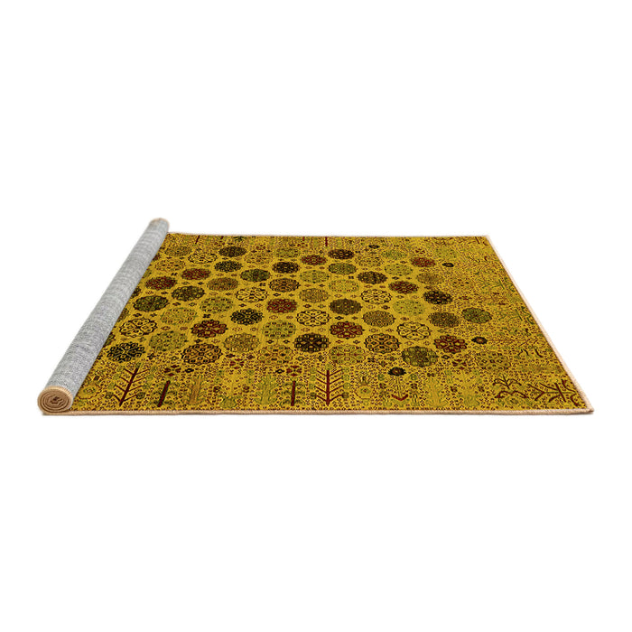 Sideview of Machine Washable Oriental Yellow Industrial Rug, wshurb2332yw