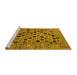 Sideview of Machine Washable Oriental Yellow Industrial Rug, wshurb2332yw