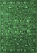 Machine Washable Oriental Emerald Green Traditional Area Rugs, wshurb2333emgrn