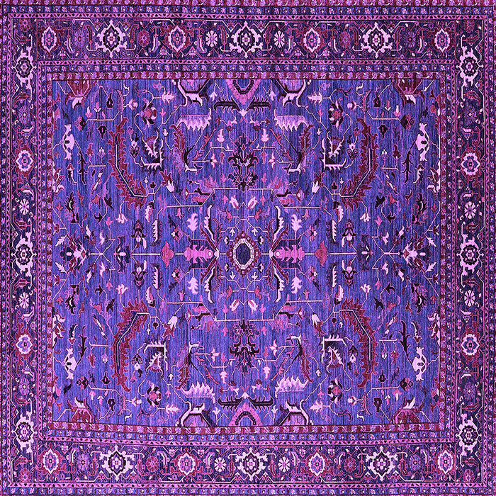 Square Machine Washable Oriental Purple Traditional Area Rugs, wshurb2333pur