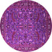 Round Oriental Pink Traditional Rug, urb2333pnk