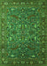 Machine Washable Oriental Green Traditional Area Rugs, wshurb2333grn