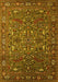 Machine Washable Oriental Yellow Traditional Rug, wshurb2333yw