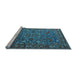 Sideview of Machine Washable Oriental Light Blue Traditional Rug, wshurb2333lblu