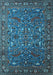 Machine Washable Oriental Light Blue Traditional Rug, wshurb2333lblu