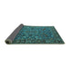 Sideview of Oriental Turquoise Traditional Rug, urb2333turq