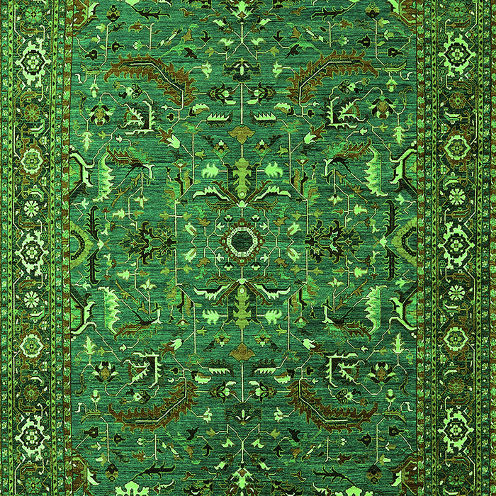 Oriental Green Traditional Rug, urb2333grn