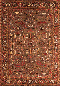 Oriental Orange Traditional Rug, urb2333org