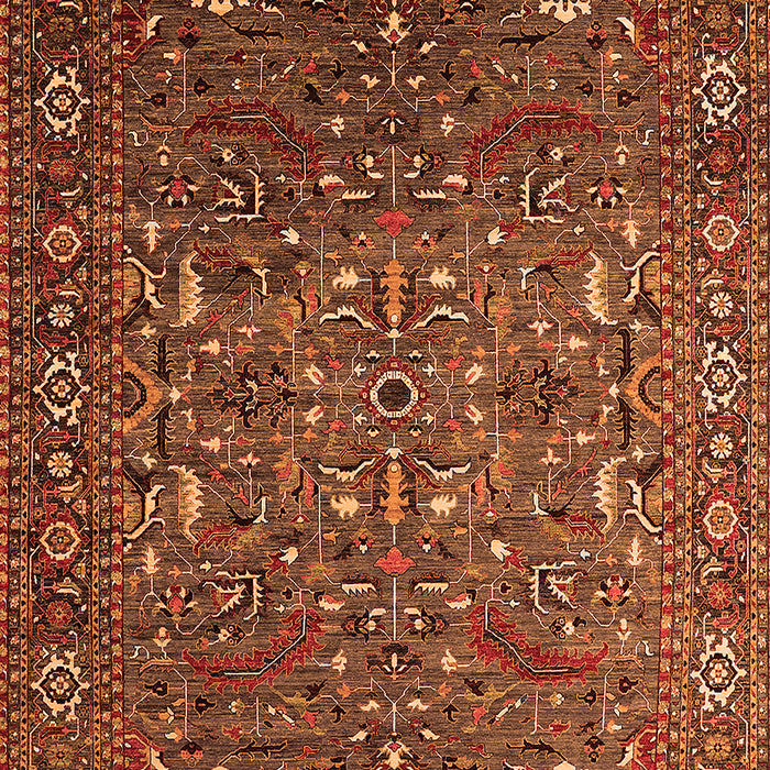 Oriental Orange Traditional Rug, urb2333org