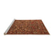 Sideview of Machine Washable Oriental Orange Traditional Area Rugs, wshurb2333org