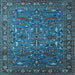 Square Oriental Light Blue Traditional Rug, urb2333lblu